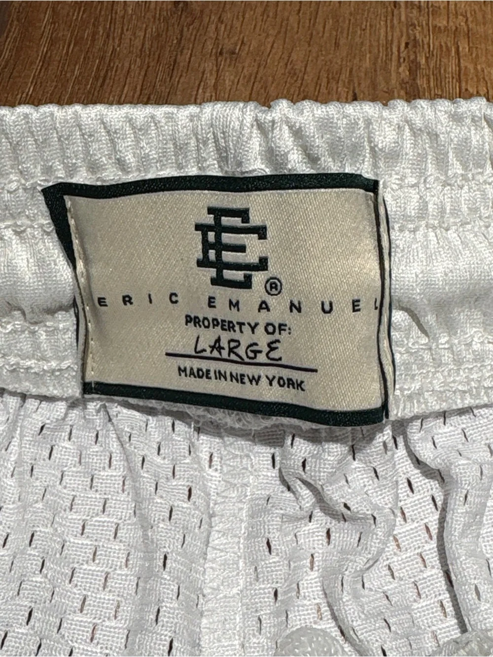 Eric Emanuel EE Mens White and Black Skyline Athletic Mesh Shorts Brand New